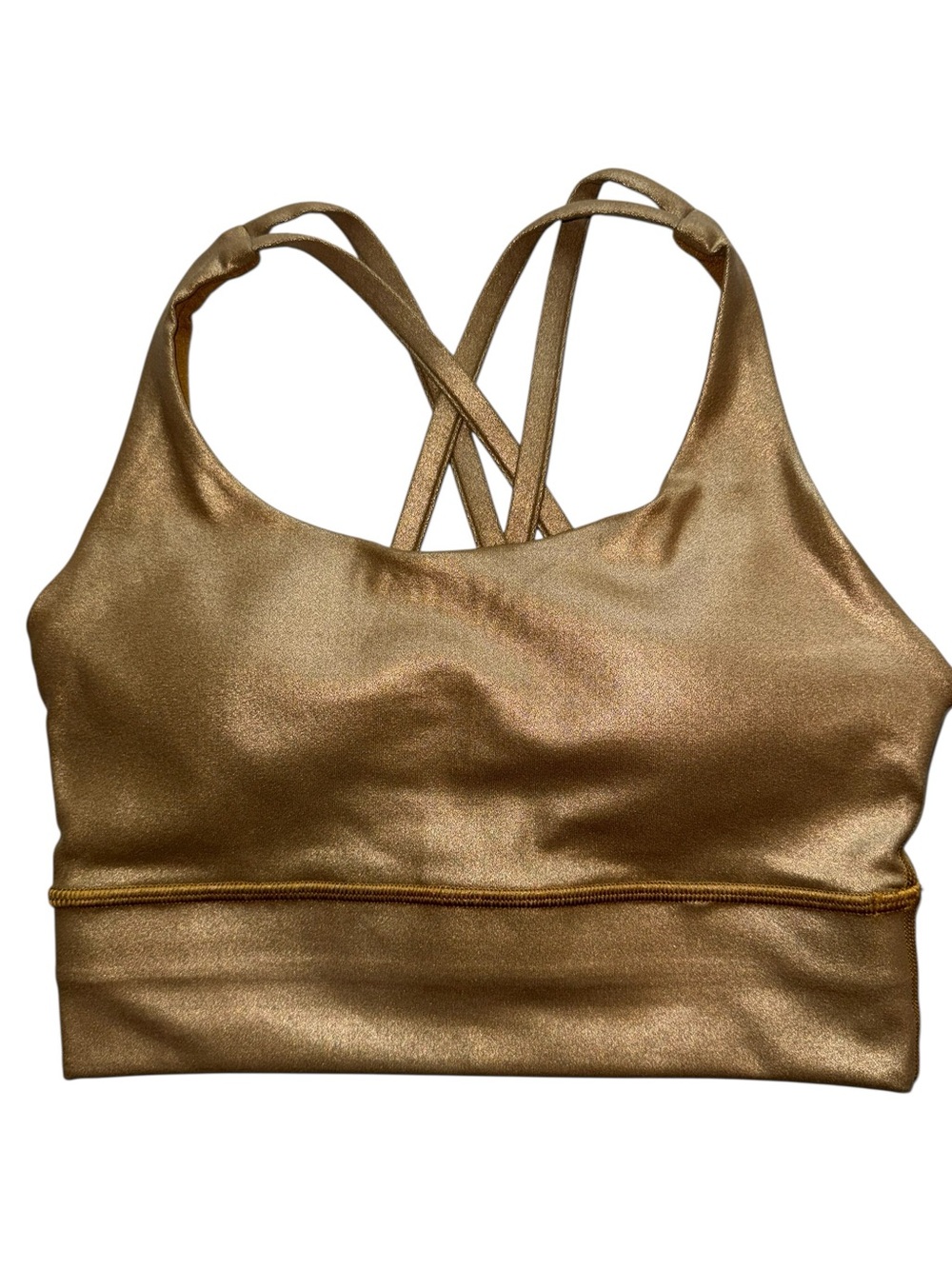 NWT LULULEMON Energy Bra Matte Copper Foil Long Line Shine Medium Support Bra 4 - Picture 8 of 10